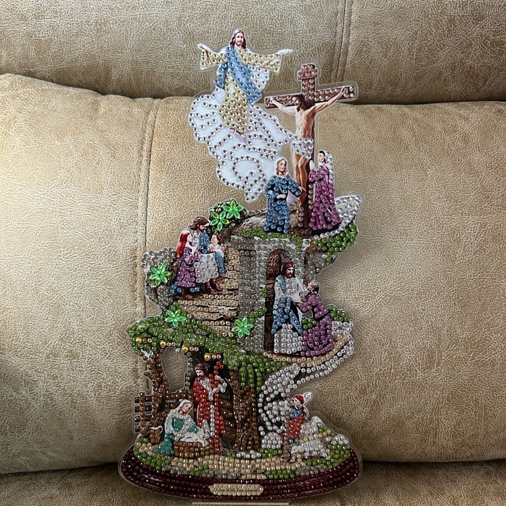 Religious Figurine with Multicolor Accents
